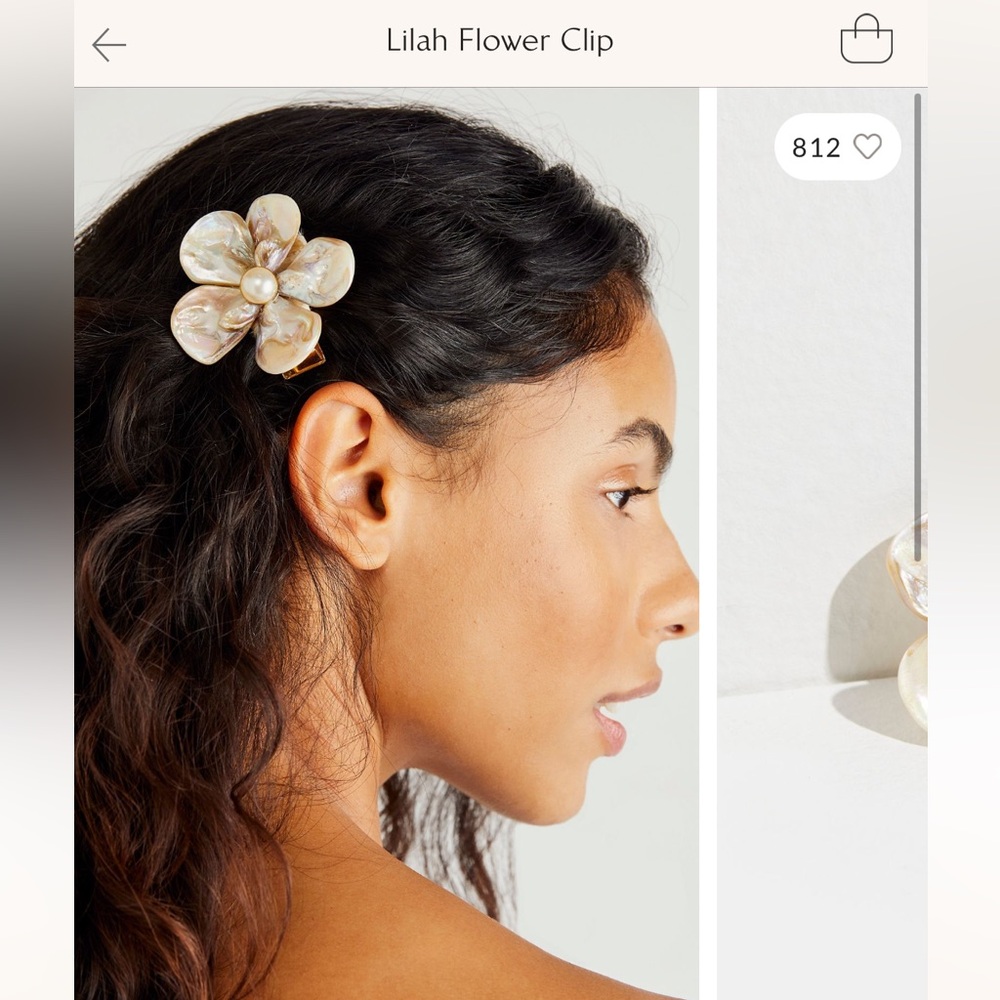 Free People Lilah Flower Clip in Ivory -NWT